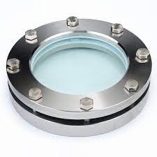 Circular guage glass for boiler sight glass