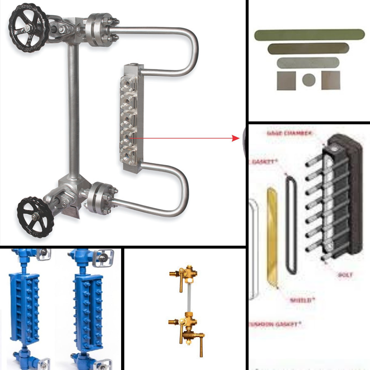 Boiler glass guage collage